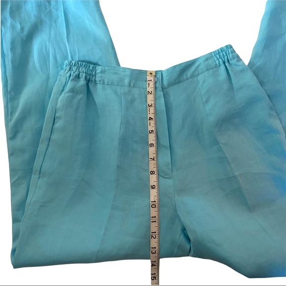 EY Especially Yours 100% Linen Blue Pant Suit Sm - Picture 10 of 12